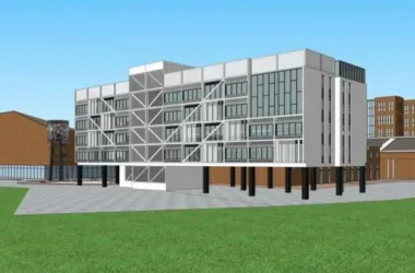 Modern Multi-Story Office Building Model in SketchUp-BIM WORLD