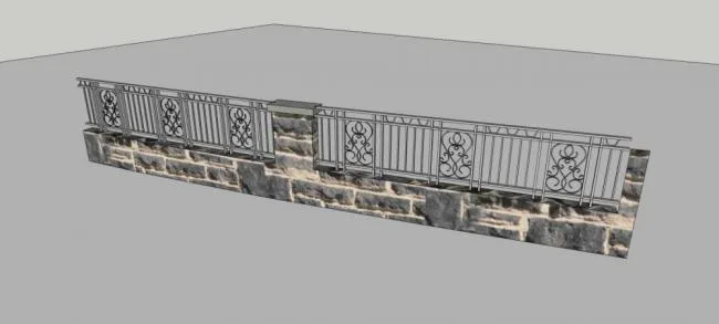 Sketchup Material Model | Wall Guardrail, Railing, Components