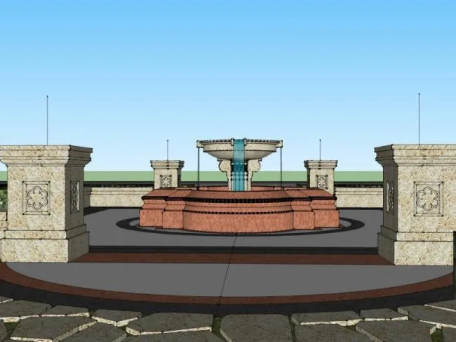 Sketchup Landscape Model | Square Landscape, European Style, Classical Style
