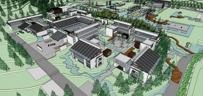 Sketchup Business Model | Multi story Commercial Club, Chinese Style
