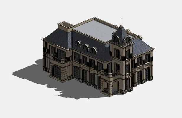 Sketchup Villa Model | Single Family Villa, Classical Style