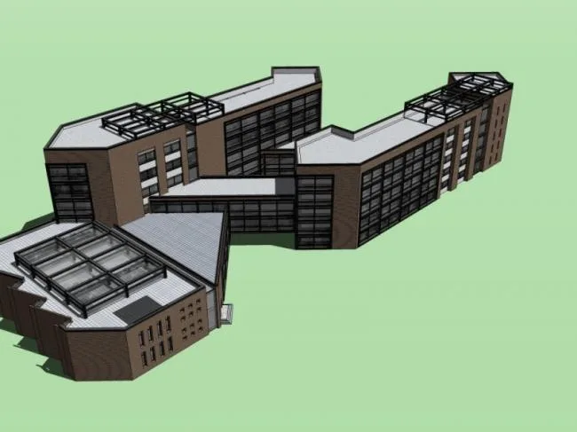 Sketchup School Model | Multi story School Teaching Building, Campus Educational Architecture, Classical Style