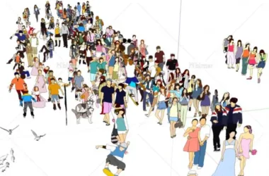 SketchUp Material Pack: 2D Character Scenery for Beach Vacation and Tourism Scenes-BIM WORLD