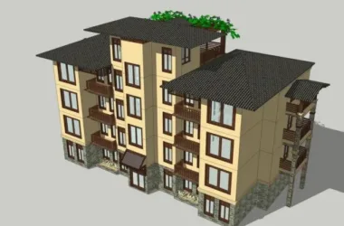 SketchUp Multi-Story Residential Villa Model | Southeast Asian Classical Style Building-BIM WORLD