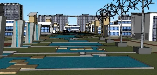 Sketchu Industrial Factory | Economic Development Zone Factory and Office, Multi story Industrial Factory, Modern Style