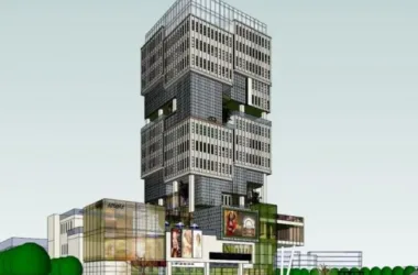 Modern High-Rise Office Building Model in SketchUp-BIM WORLD