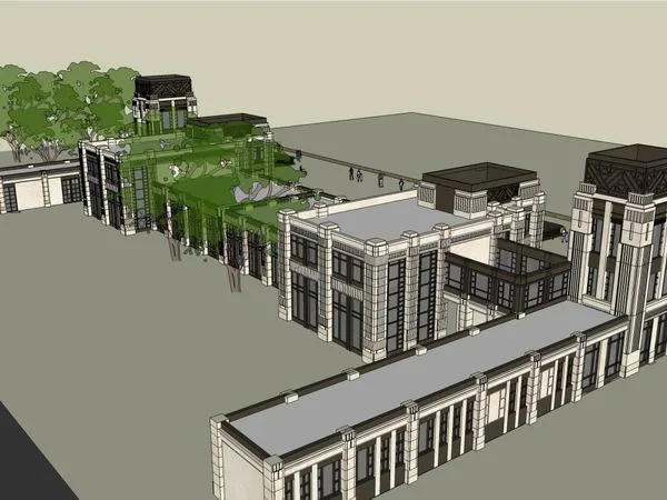 Sketchup Hotel Model | Multi story Hotel, Classical Style