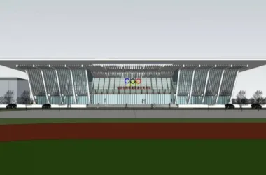 Modern Single-Story Sports Center Model in SketchUp with Views-BIM WORLD