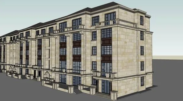 Sketchup Residential Model | Multi story Residence, Western style House, Classical Style