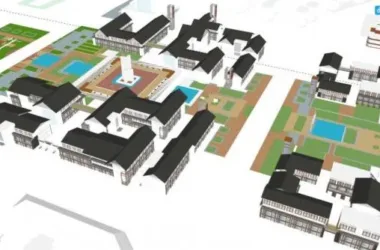 SketchUp Business Model: New Chinese Style on Commercial Street-BIM WORLD
