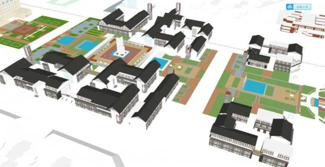 SketchUp Business Model: New Chinese Style on Commercial Street