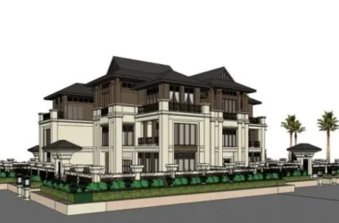 Southeast Asian Style Solo Villa | SketchUp 3D Model-BIM WORLD