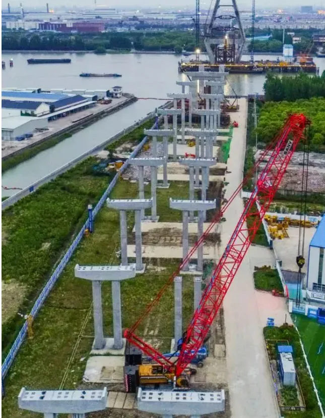 BIM and prefabricated | The highest double section column is 23.15 meters, and the Kunyang Road Cross River Bridge sets a new record for prefabricated and assembled columns in Shanghai