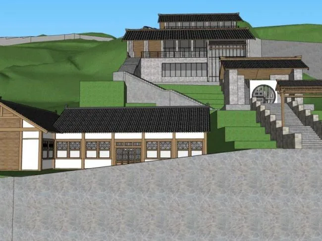 Sketchup Cultural Model | Multi story Cultural Center, Cultural Architecture, Chinese Style