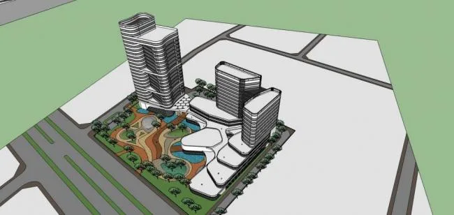 Sketchup Hotel Model | High rise Hotel, Office, Modern Style