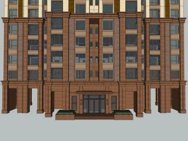 Sketchup Residential Model | High rise Residential Buildings, Residential Buildings, Classical Style