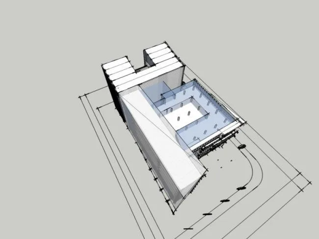Sketchup Cultural Model | Multi story Library, Cultural Architecture, Modern Style