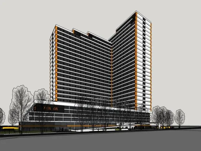Sketchup Villa Model | High rise Office Building, Modern Style