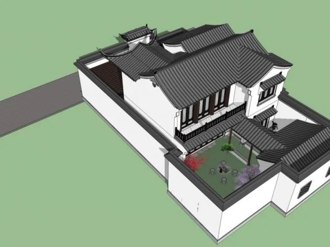 Sketchup Villa Model | Solo Villa, Chinese Style