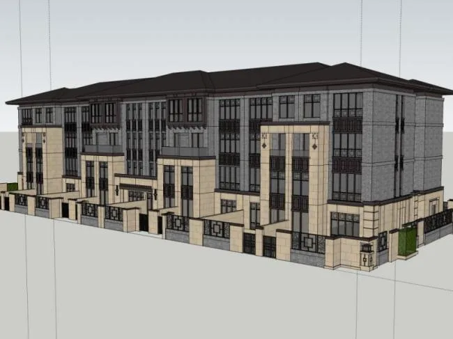 Sketchup Villa Model | Multi row Villa, Modern Chinese Style