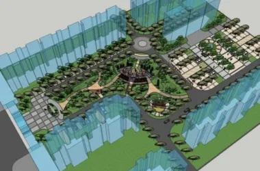 Modern Residential Landscape Design in SketchUp-BIM WORLD