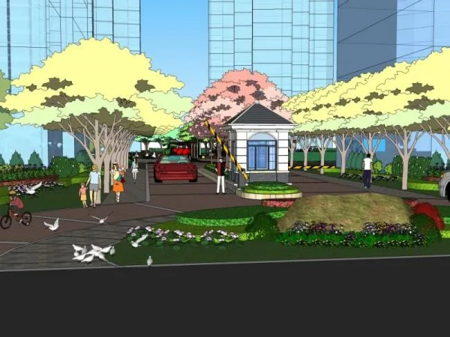 Sketchup Landscape Model | Residential Landscape, Residential Landscape, Modern Chinese Style