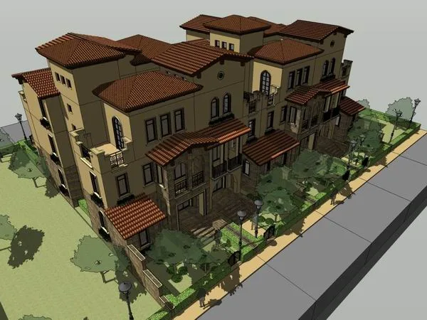 Sketchup Villa Model | Townhouse, Classical Style