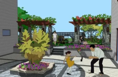 SketchUp Landscape Model: Traditional Chinese Villa Courtyard Design-BIM WORLD