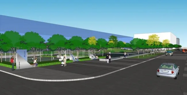 Sketchup Landscape Model | Office Space Garden Area Landscape, Modern Style