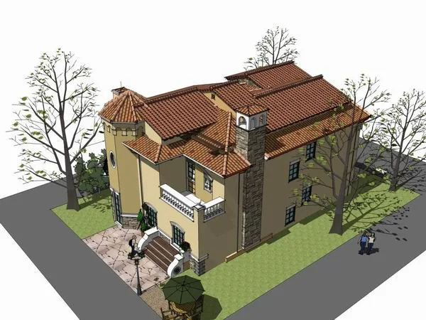 Sketchup Villa Model | Townhouse, Classical Style