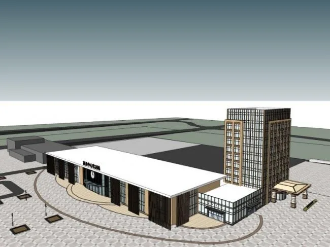 Sketchup Station Road Bridge | Multi story Bus Station, Modern Style