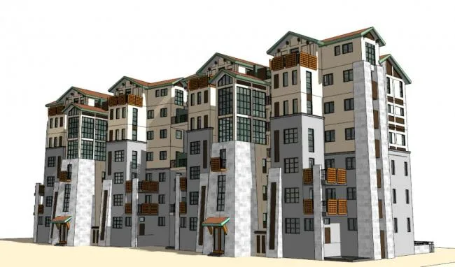 Sketchup Residential Model | Multi story Residence, Classical Style