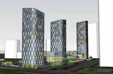 SketchUp Model of a Modern High-Rise Office and Hotel Complex-BIM WORLD