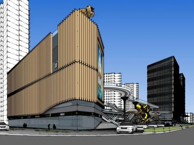 Sketchup Complex Model | Multi story Commercial Complex, Modern Style