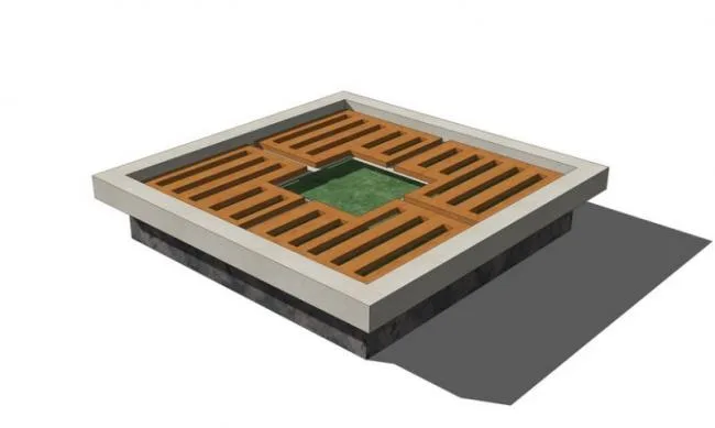 Sketchup Material Model | Tree Pool Seating Chair Landscape Material Component