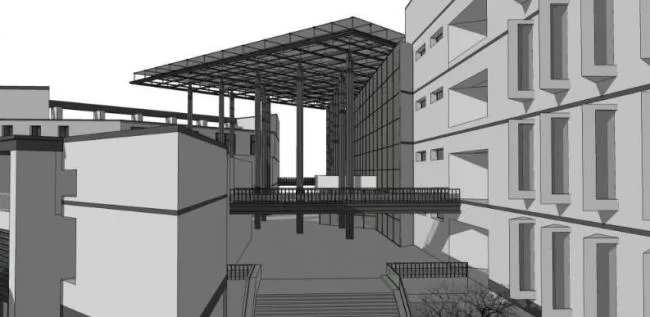 Sketchup Cultural Model | Multi story Library, Cultural Architecture, Modern Style