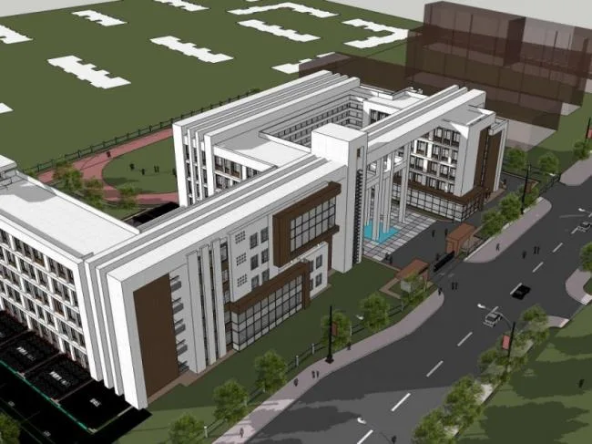 Sketchup School Model | Multi story School, Campus Educational Architecture, Modern Style