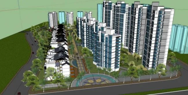 Sketchup Residential Model | High rise residential community, garden villa, modern style