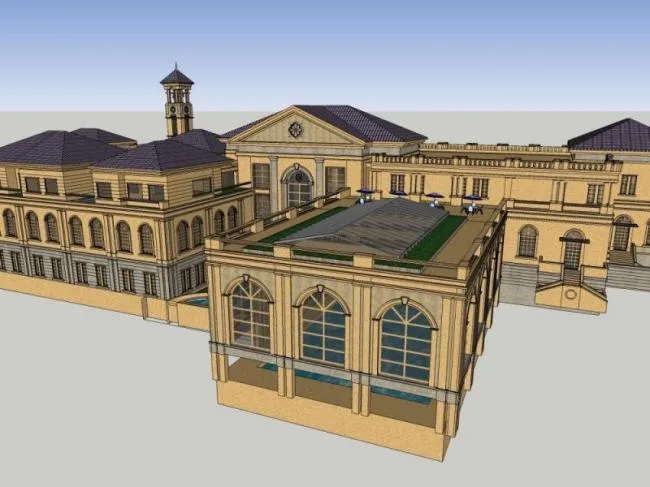 Sketchup Business Model | Multi story Club, European Classical Style