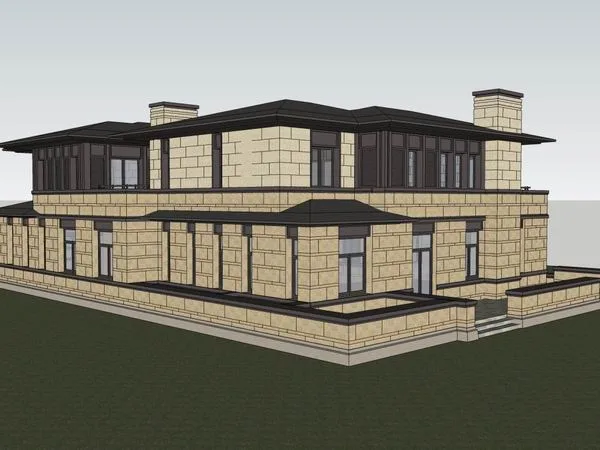 Sketchup Villa Model | Single Family Villa, Classical Style