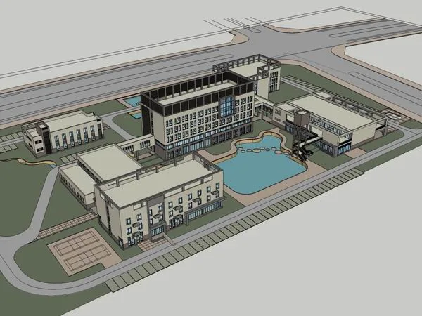 Sketchup Office Model | Multi-story Office Building, Modern Style