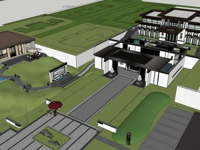 Sketchup Villa Model | Multi story Villa, Residential, Chinese Style, Oriental Classical