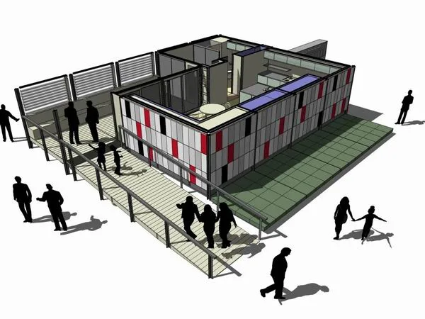 Sketchup Business Model | Multi level Business Activity Center, Modern Style