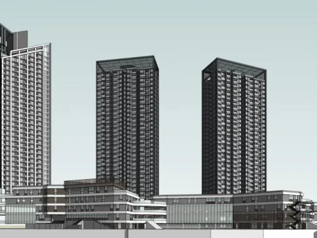 Sketchup Complex Model | Super high-rise commercial complex, residential, office, modern style