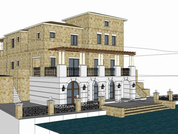 Sketchup Villa Model | Garden Villa, Villa, Classical Style
