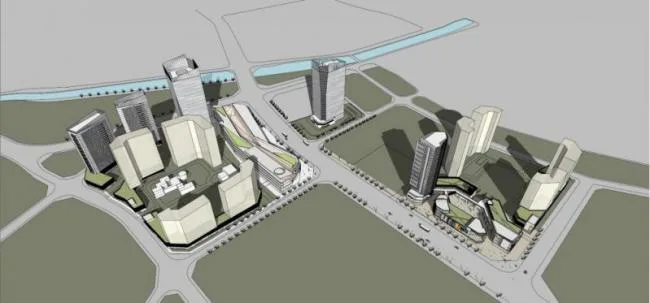 Sketchup Complex Model | Multi story Commercial Complex, Office Building, Residential, Modern Style