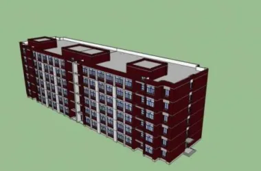 Modern Multi-Story Residential Dormitory and Apartment Building in SketchUp-BIM WORLD