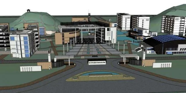 Sketchup School Model | Multi story School, Campus Educational Architecture, Modern Style