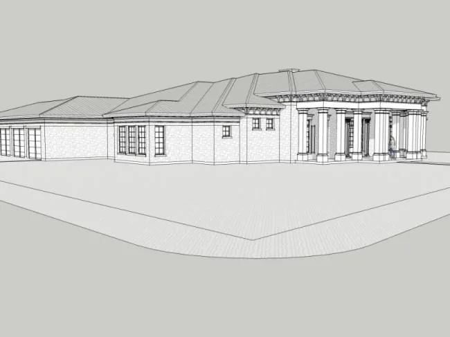 Sketchup Business Model | Low Level Clubhouse, European Style