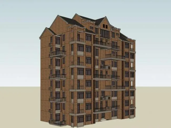 Sketchup Residential Model | Multi story Residence, British Classical Style